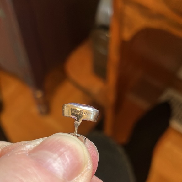 Vintage Shiptonia England Sterling Silver & Amethyst Pierced Earrings - Picture 2 of 6